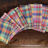 Set of 8 madras cotton napkins