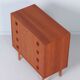 Danish teak chest of drawers, 1960s – 4 drawers, key and recessed handles
