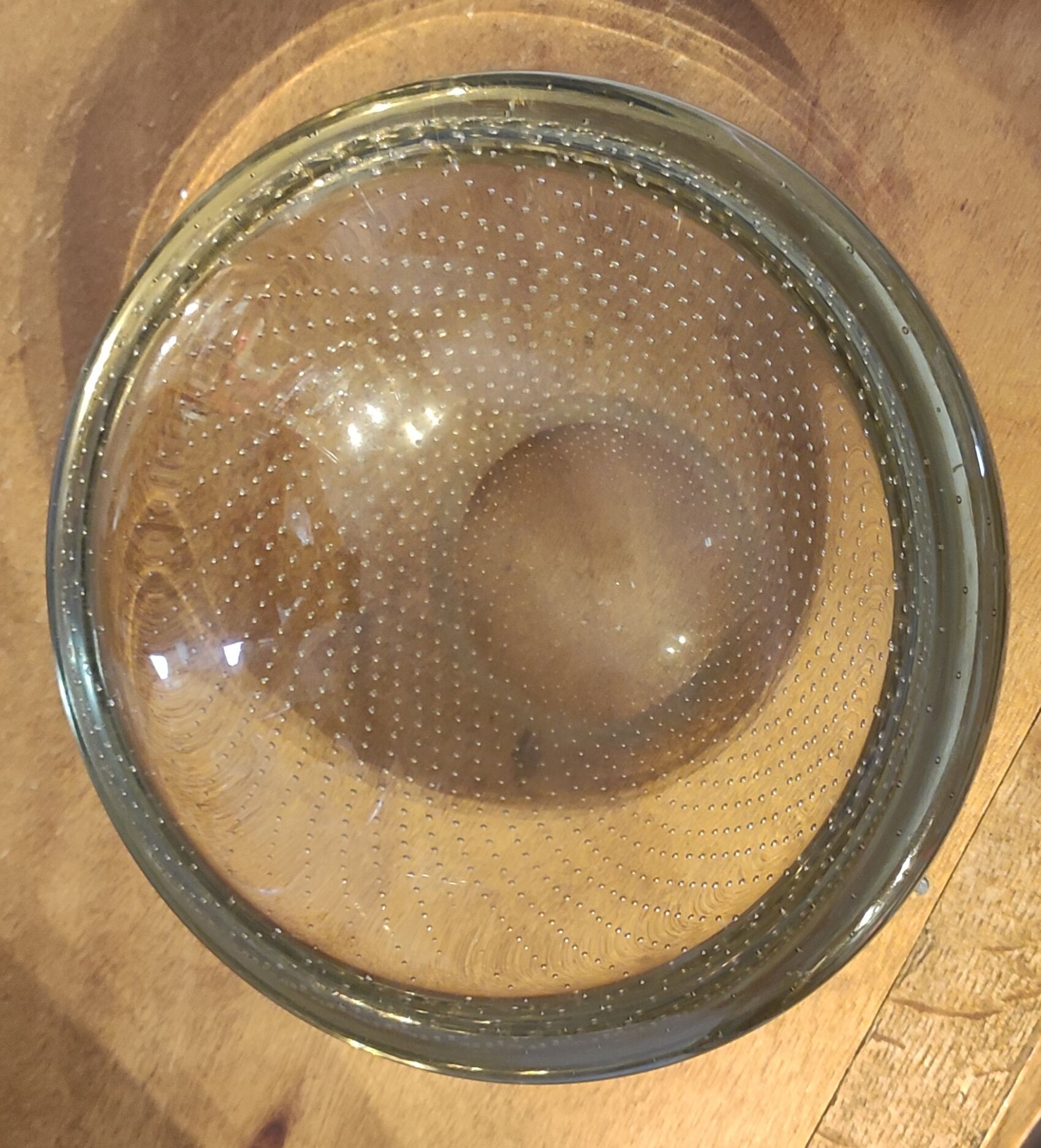 Bubbled crystal trinket bowl, 1960s