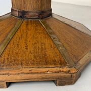 Ancienne table en bois de bistrot années 40/50 vintage finition laiton