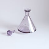 Art deco faceted violet crystal liquor carafe, Bohemia 1930s.