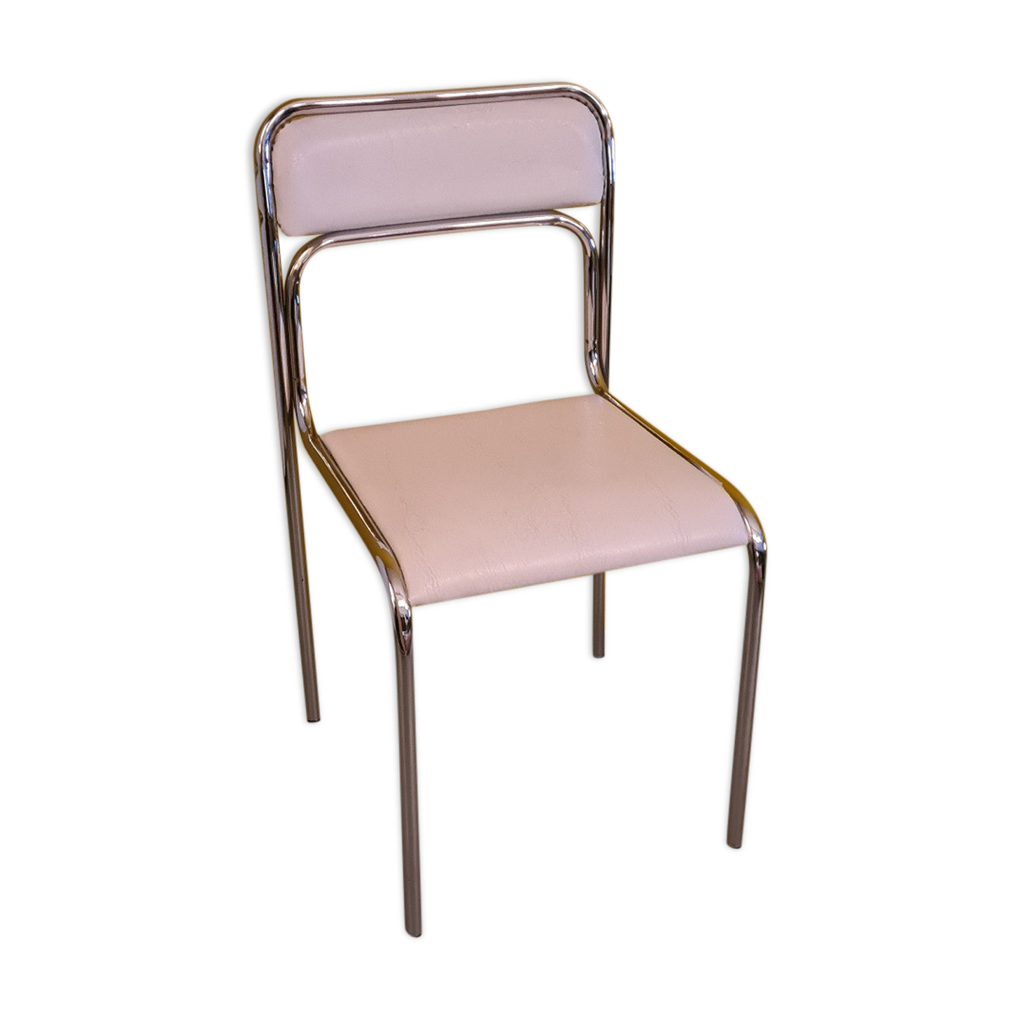 Retro Chrome Chair With Skai Upholstery