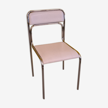 Retro Chrome Chair With Skai Upholstery