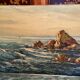Painting, oil on panel, marine signed joseph hurard 1887-1956 work titled on the back: vague