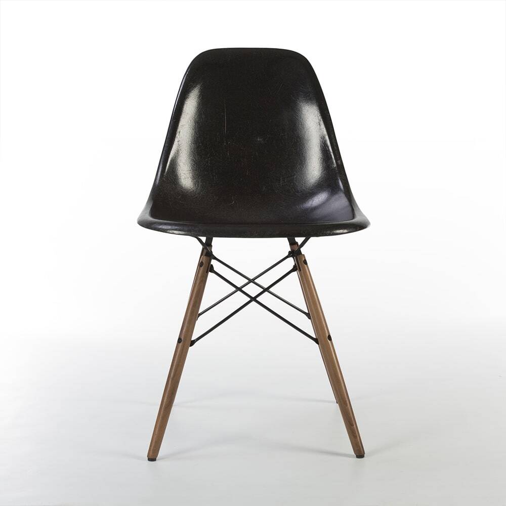 Chaise d'appoint noire Eames DSW originale vintage Herman Miller