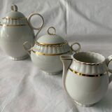 Service of 39 cups cups under pourer cups milk pot and sugar bernardaud porcelain Limoges