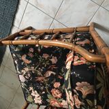 Faux bamboo chair with cushion