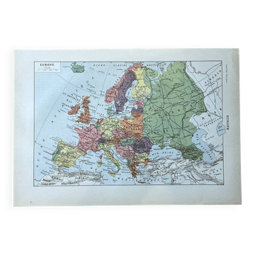 Carte d'Europe - 20x29cm