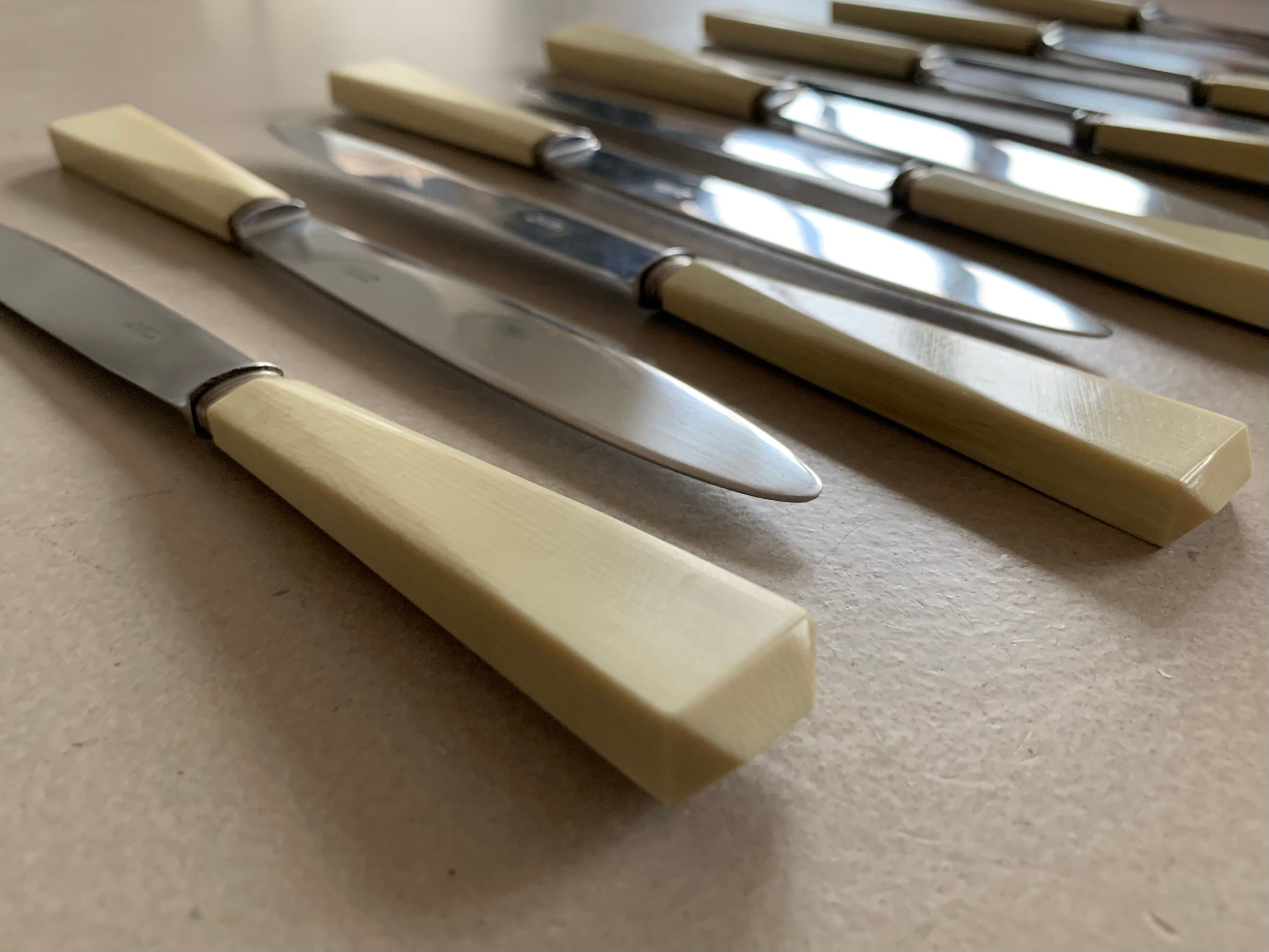 Set of 12 old Nogent knives