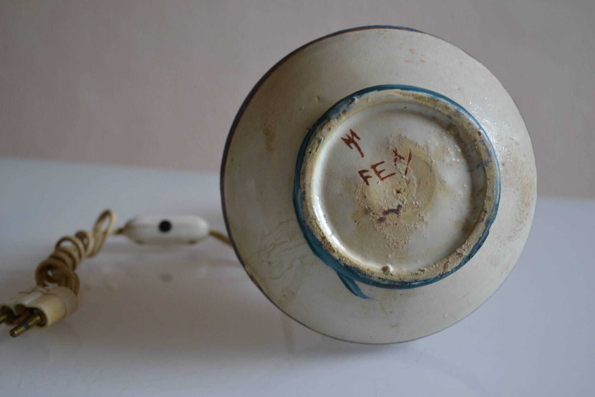 Antique ceramic lamp base Morocco Fez