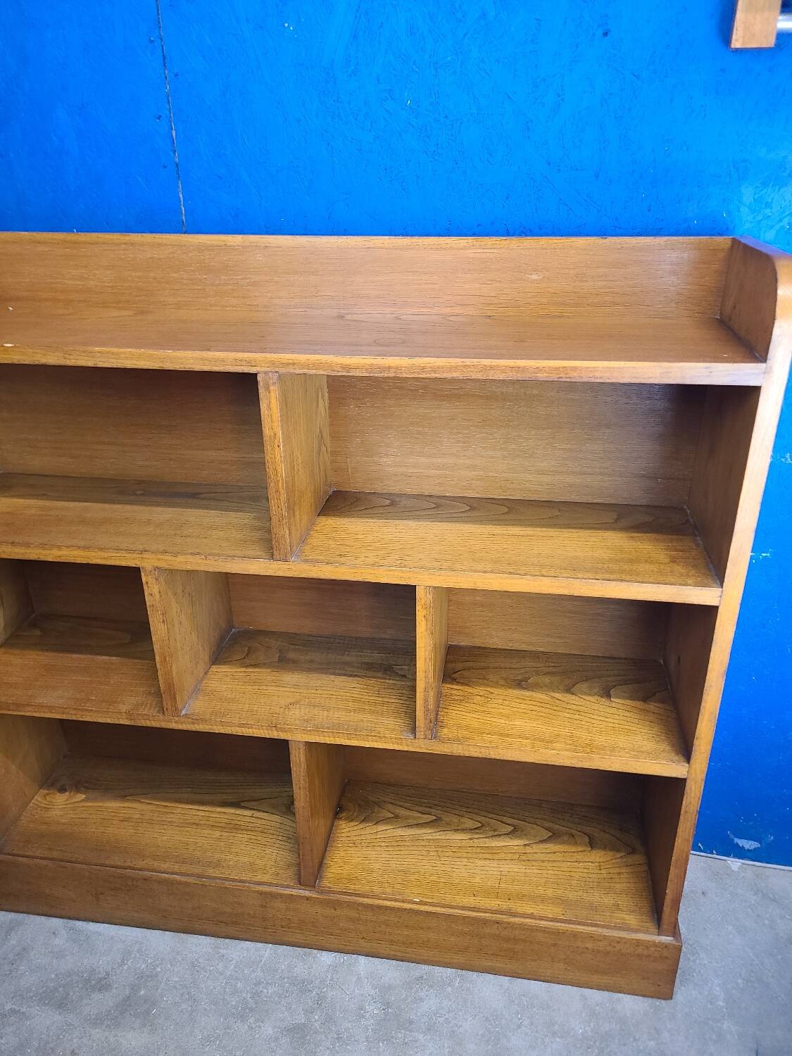 Large shelf, vintage solid oak bookcase from the 60s