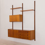 Scandinavian teak wall unit with sideboard and bar cabinet