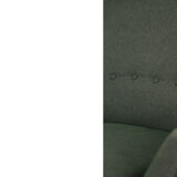 Vintage Scandinavian Mid-Century Modern Bottle Green Armchair, 1950s