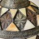 Vintage handcrafted lamp, pottery and silver-plated metal