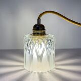 Vintage tulip walking lamp in transparent and frosted glass
