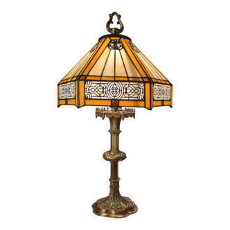 lampe art nouveau ancienne pied bronze  55x32 verre