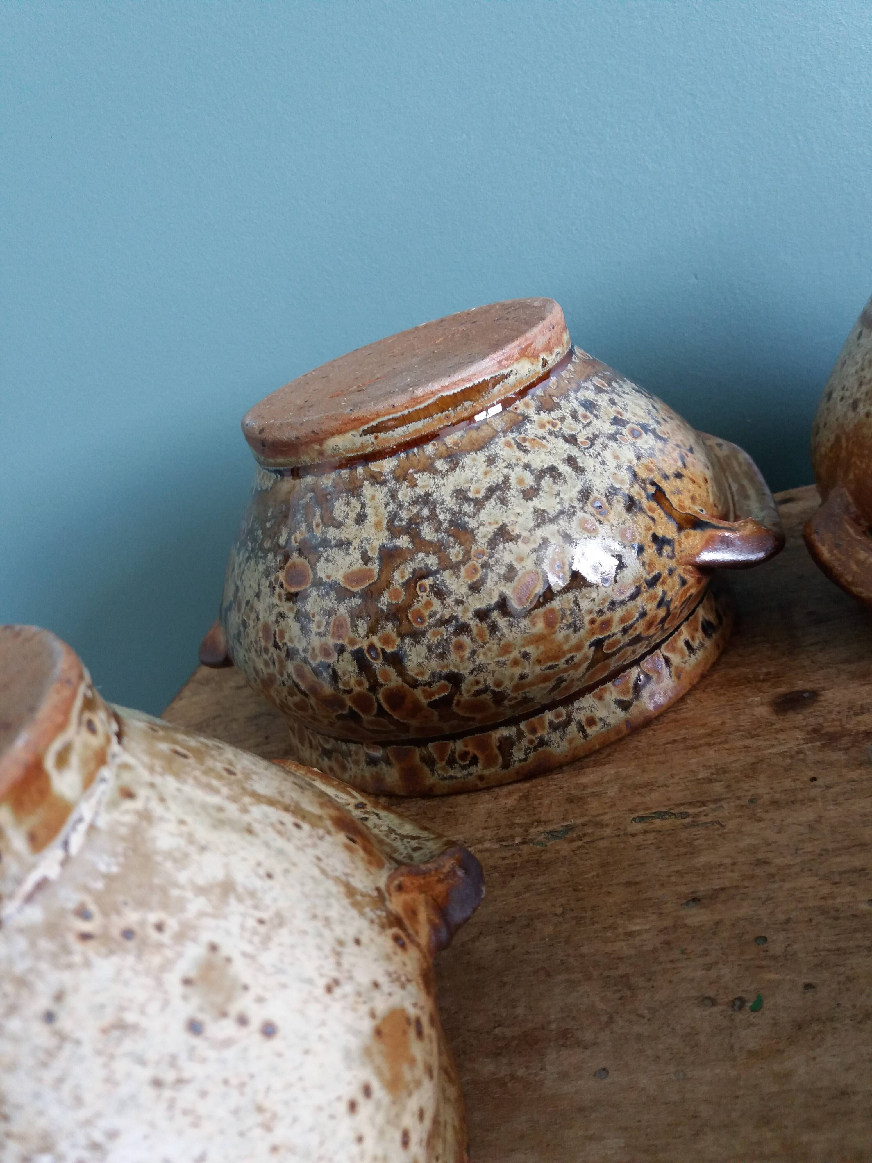 Soup bowls in Puisaye pyrite stoneware by Jean-Pierre Prud'homme