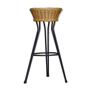tabouret de bar en osier