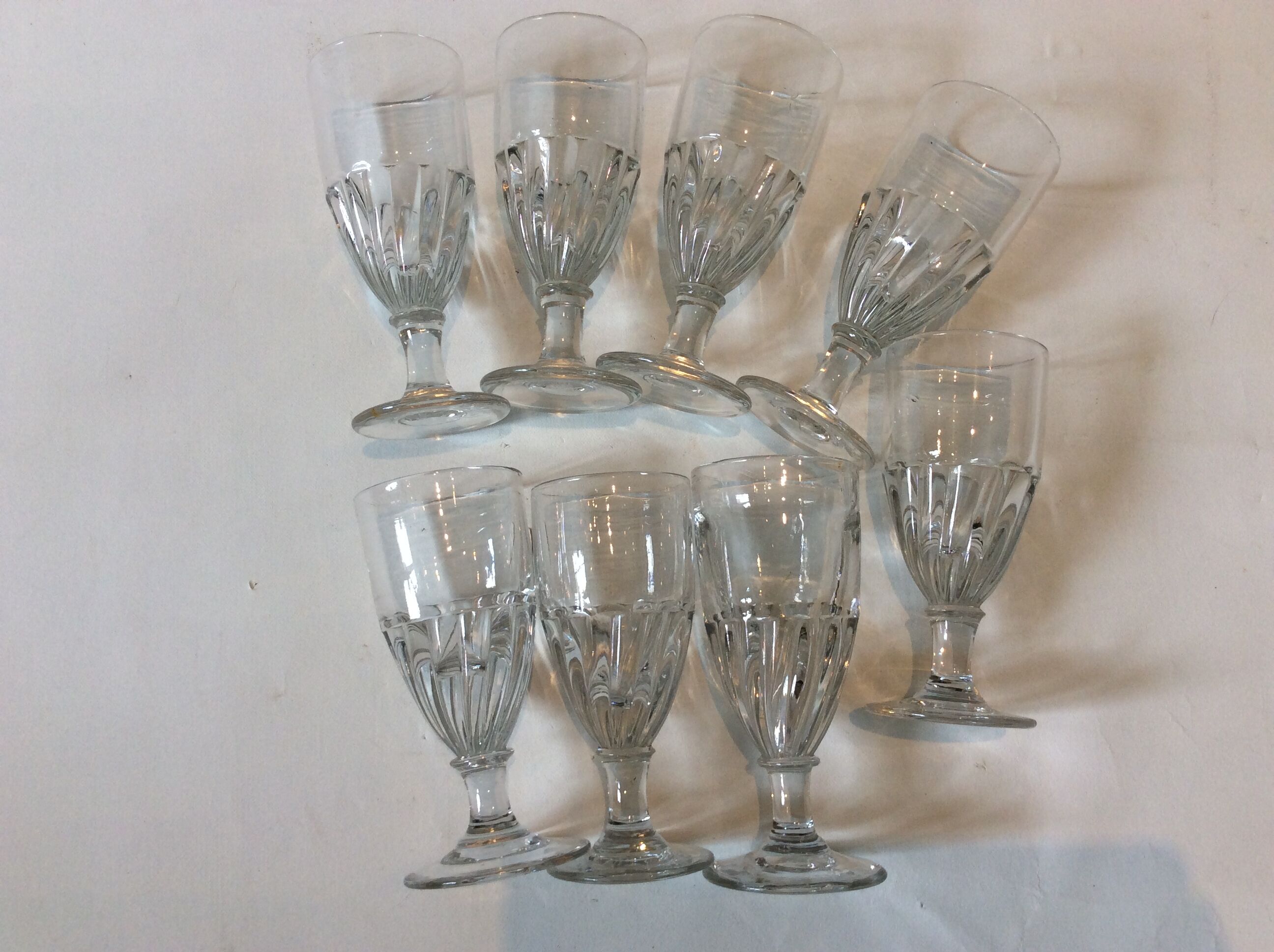 8 blown flared glasses