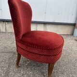 pair of red velvet toad armchairs