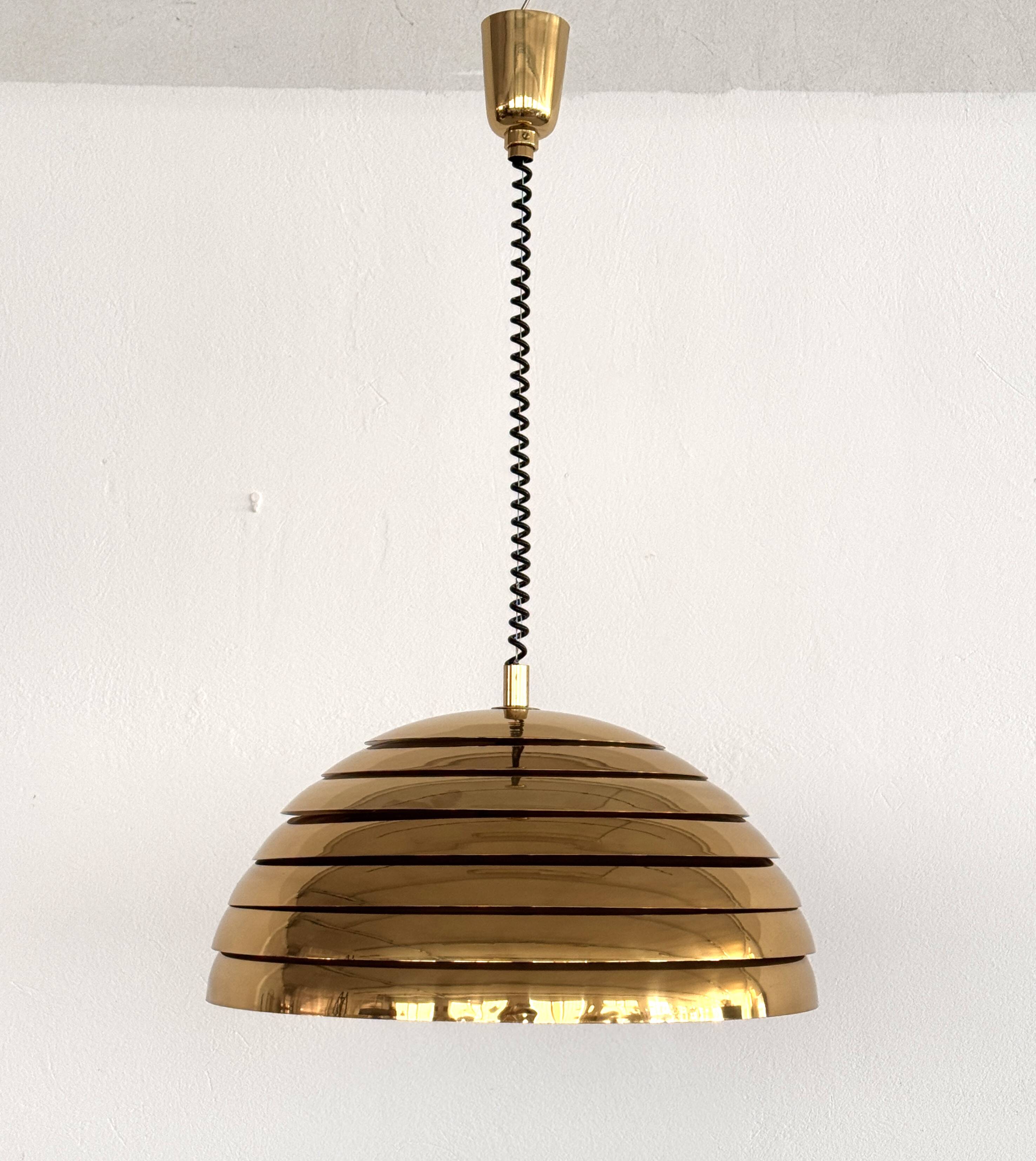 Midcentury Modern Brass Chandelier by Vereinigte Werkstätten, 1960