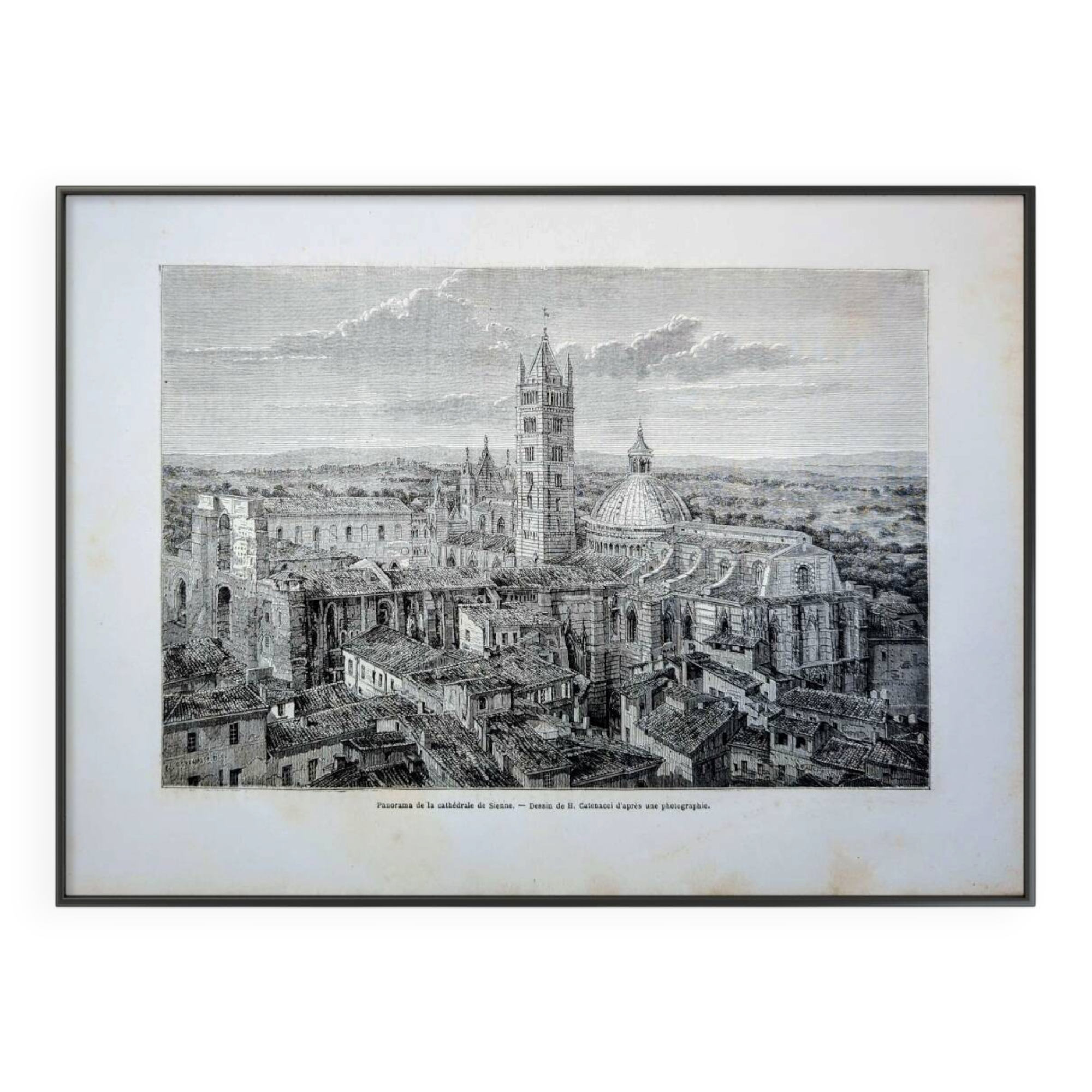 The Cathedral of Siena, Italy. Printed illustration from 1866.