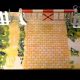Level crossing with barrier guard house Made in France Meccano
