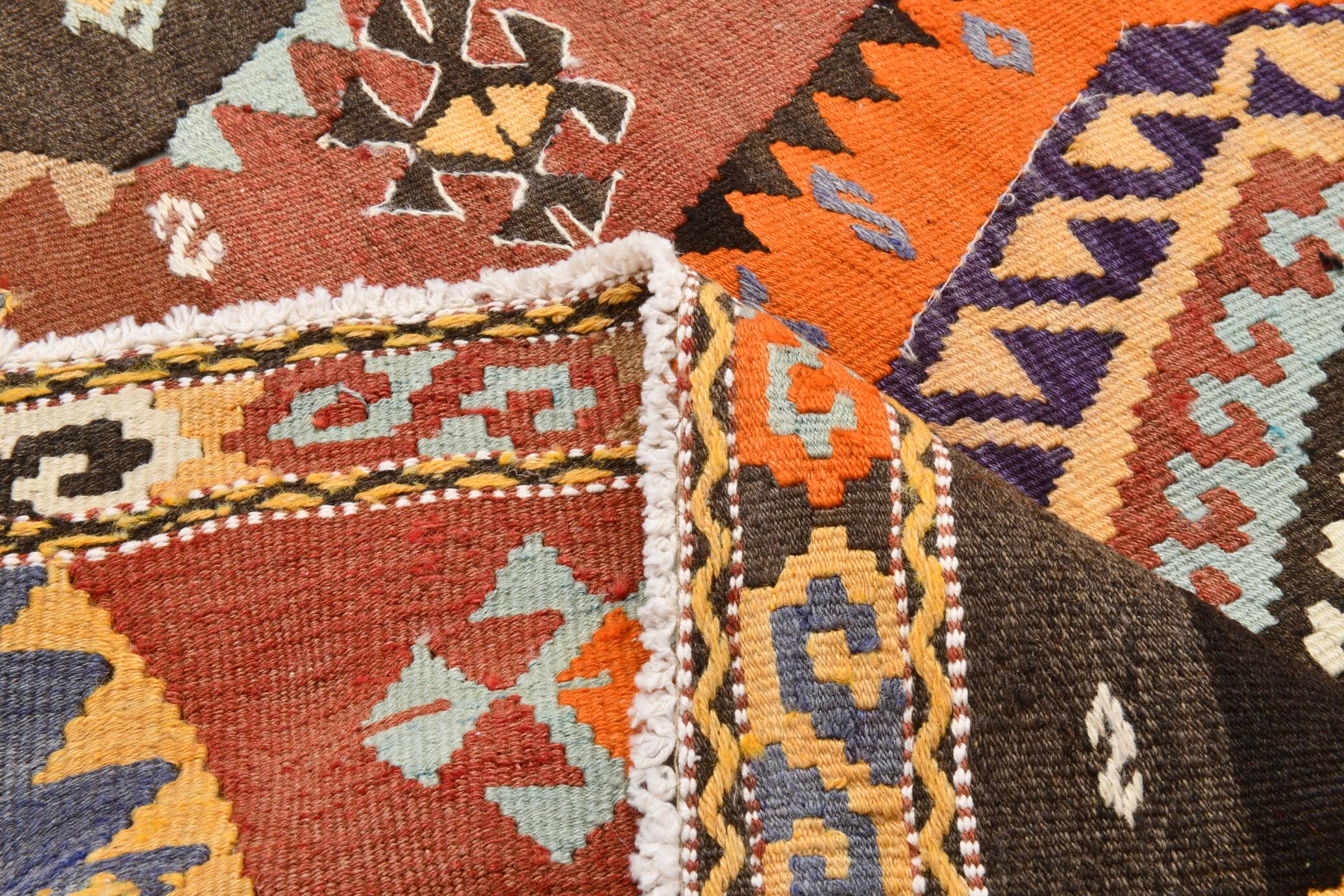 Red & Green Wide Turkish Runner Rug, 163x169cm