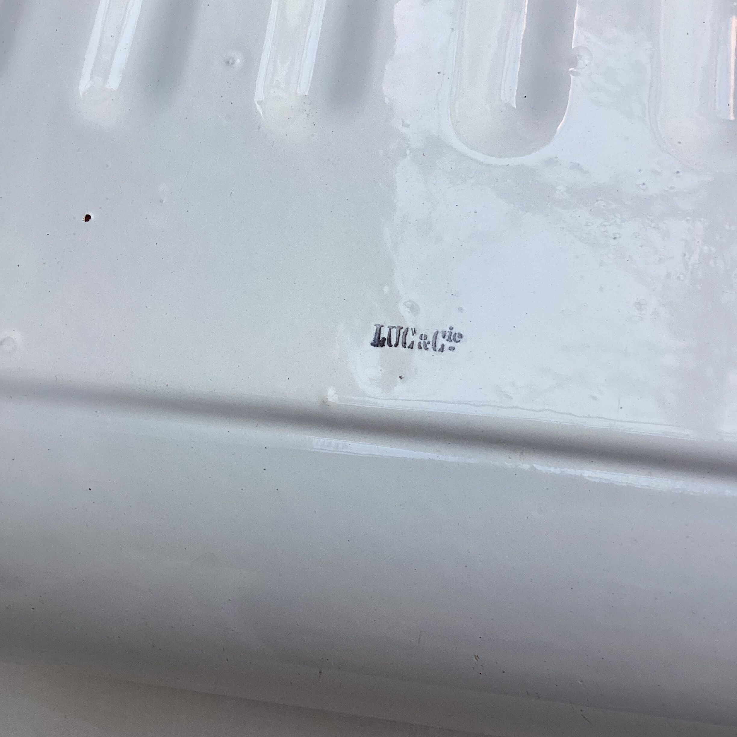 Vintage enamelled sheet metal utensil holder