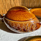 Fish service 8 plates and ceramic soup slurry Sarreguemines vintage 60