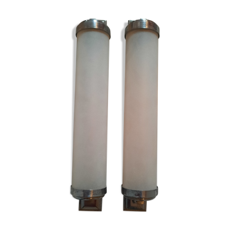 Pair of sconces frosted glass 30/40 years