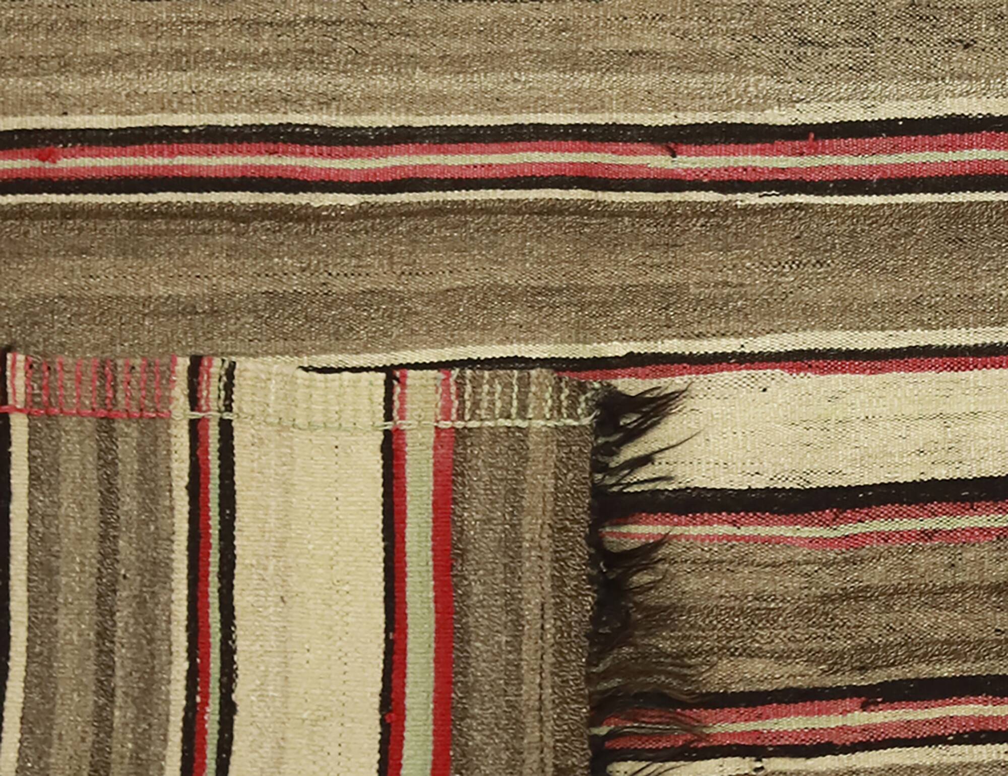 Turkish Kilim Yuruk 185x281 cm Striped Beige Brown Vintage Anatolian