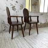 Pair of Savoyard armchairs