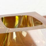 Vintage Italian Sommerso yellow glass bowl, Murano, 1970s.