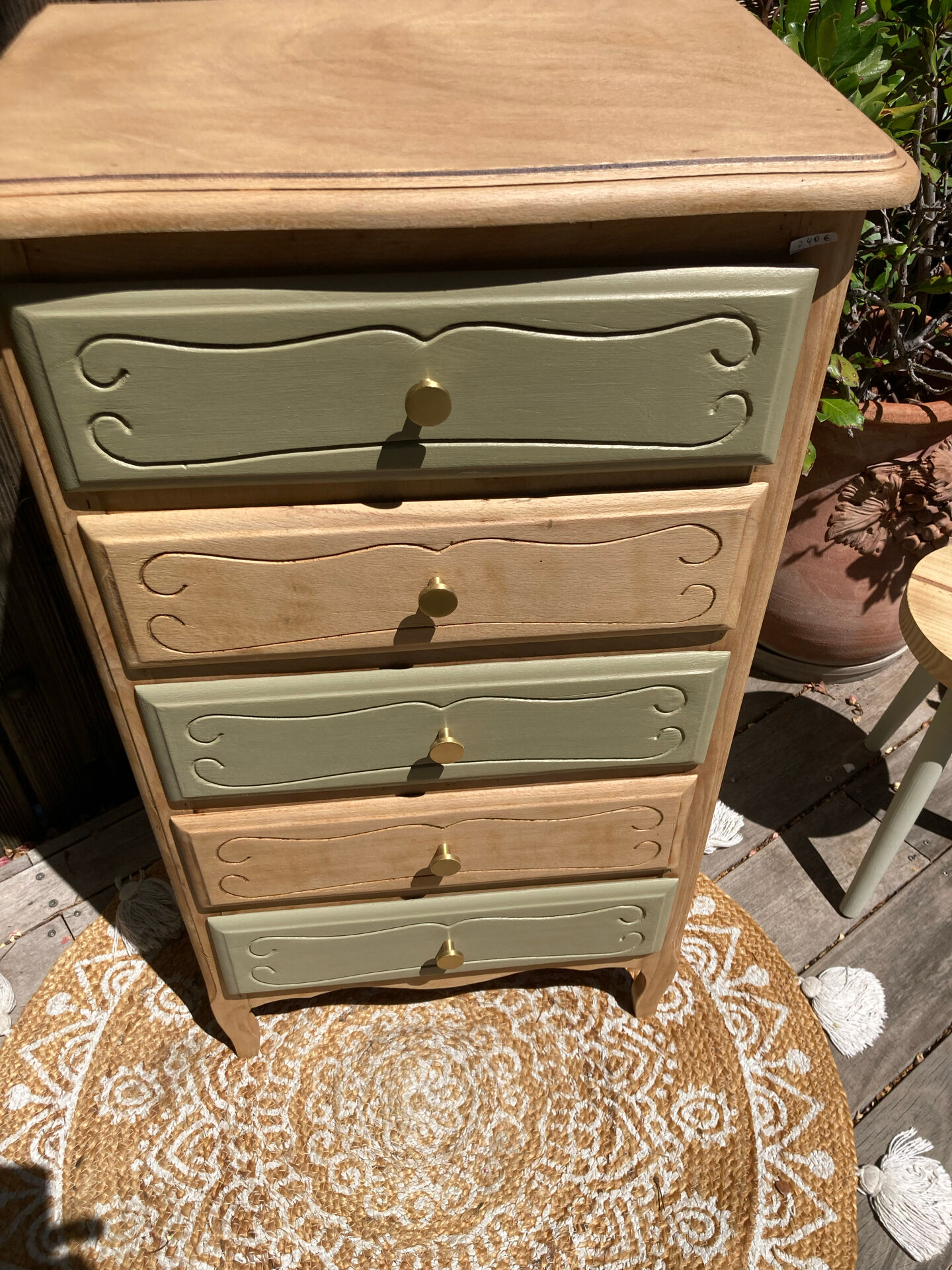 Pretty chiffonnier 💚 revamped Bohemian KHAKI chest of drawers