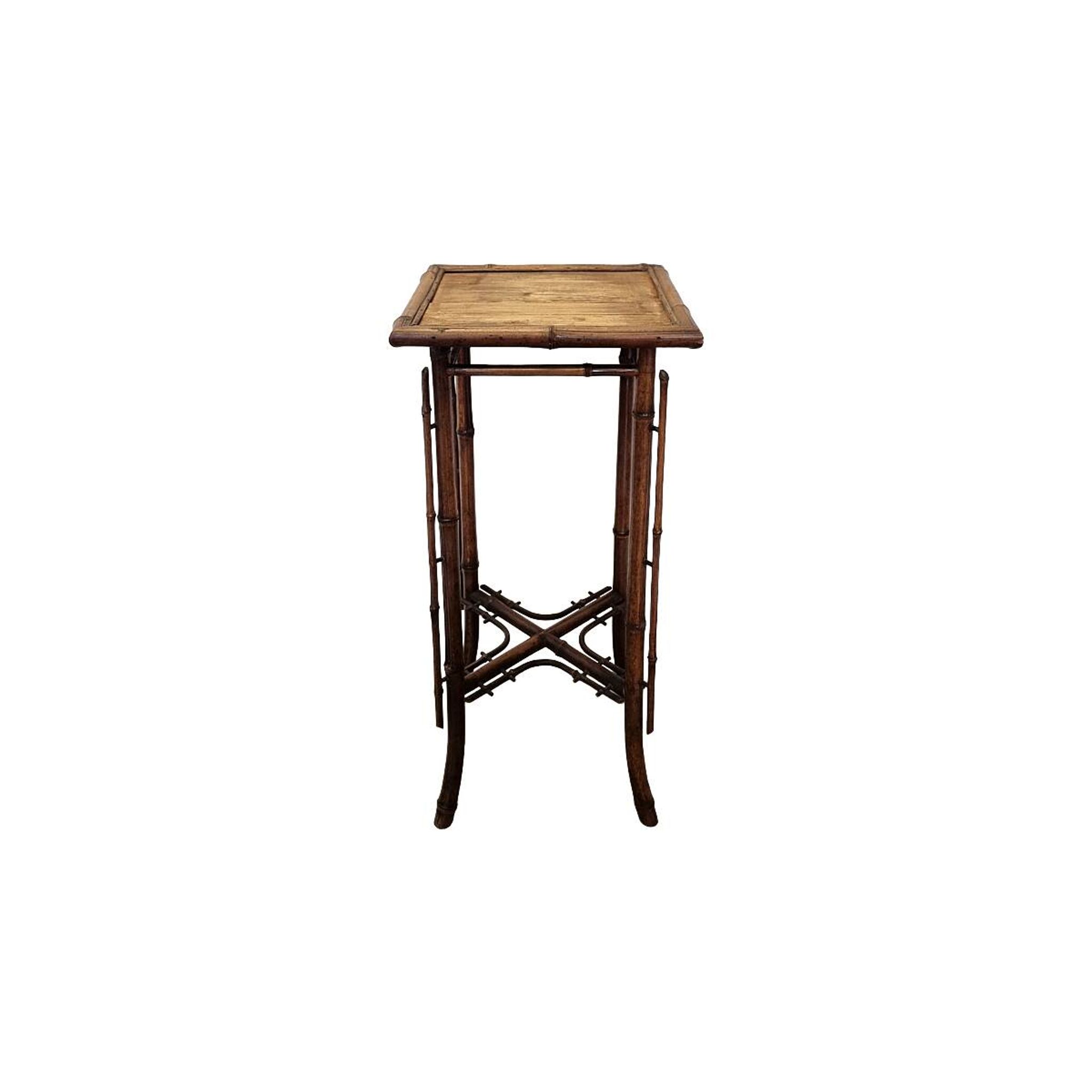French Bamboo Art Nouveau Plant Table, late 1800s