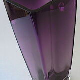 Large rectangular contemporary vase in purple smoked crystal