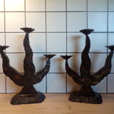 Pair of brutalist candlesticks