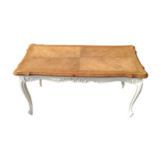Table low white and wood
