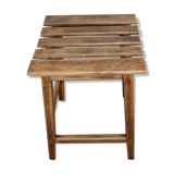 Dark oak slatted beech stool