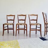 Antique wooden bistro chairs - floral seat