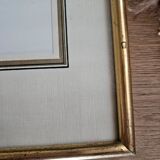 Lithograph bouquet of wild flowers in gilded frame