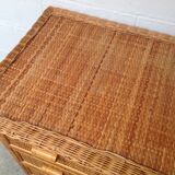 Rattan and wicker chest of drawers
