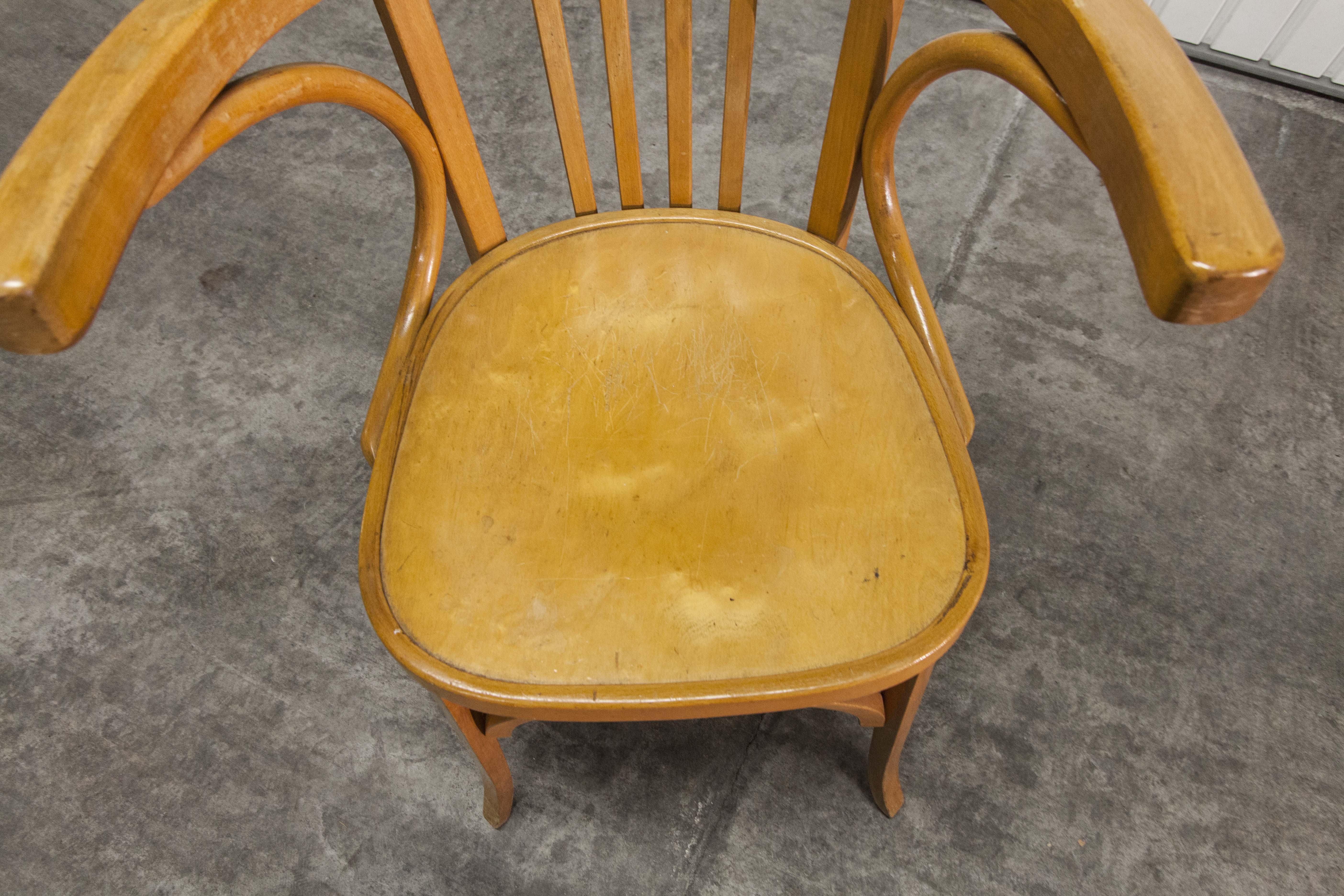 Signed Baumann desk armchair light wood