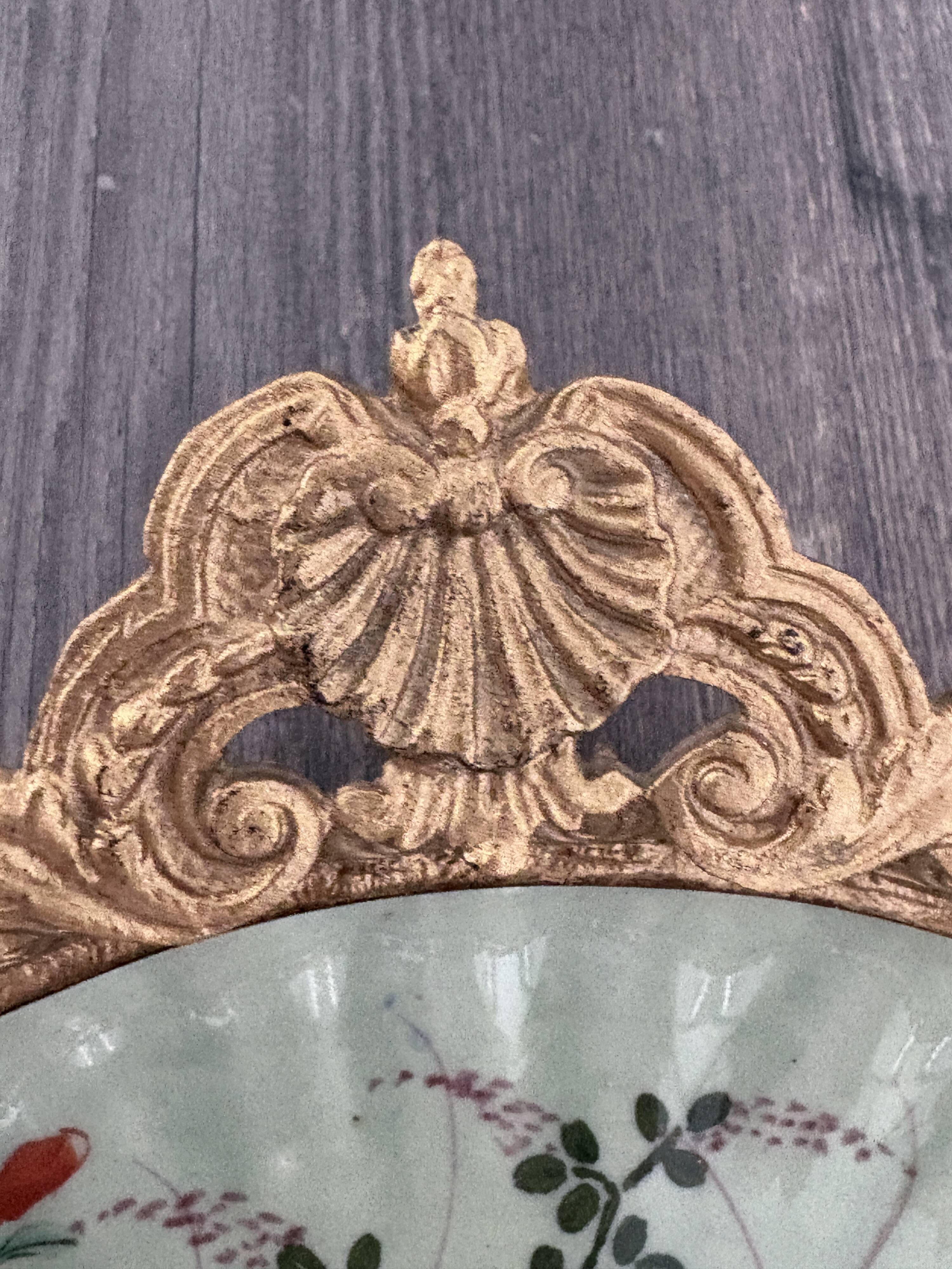 Antique celadon porcelain bowl mounted in gilded bronze, 19th century.