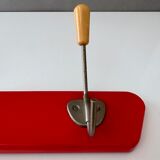 Red mid century coat rack
