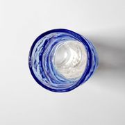 Vintage Blue and Clear Glass Art Vase / Hand-blown Home Decor  Italy / 1980