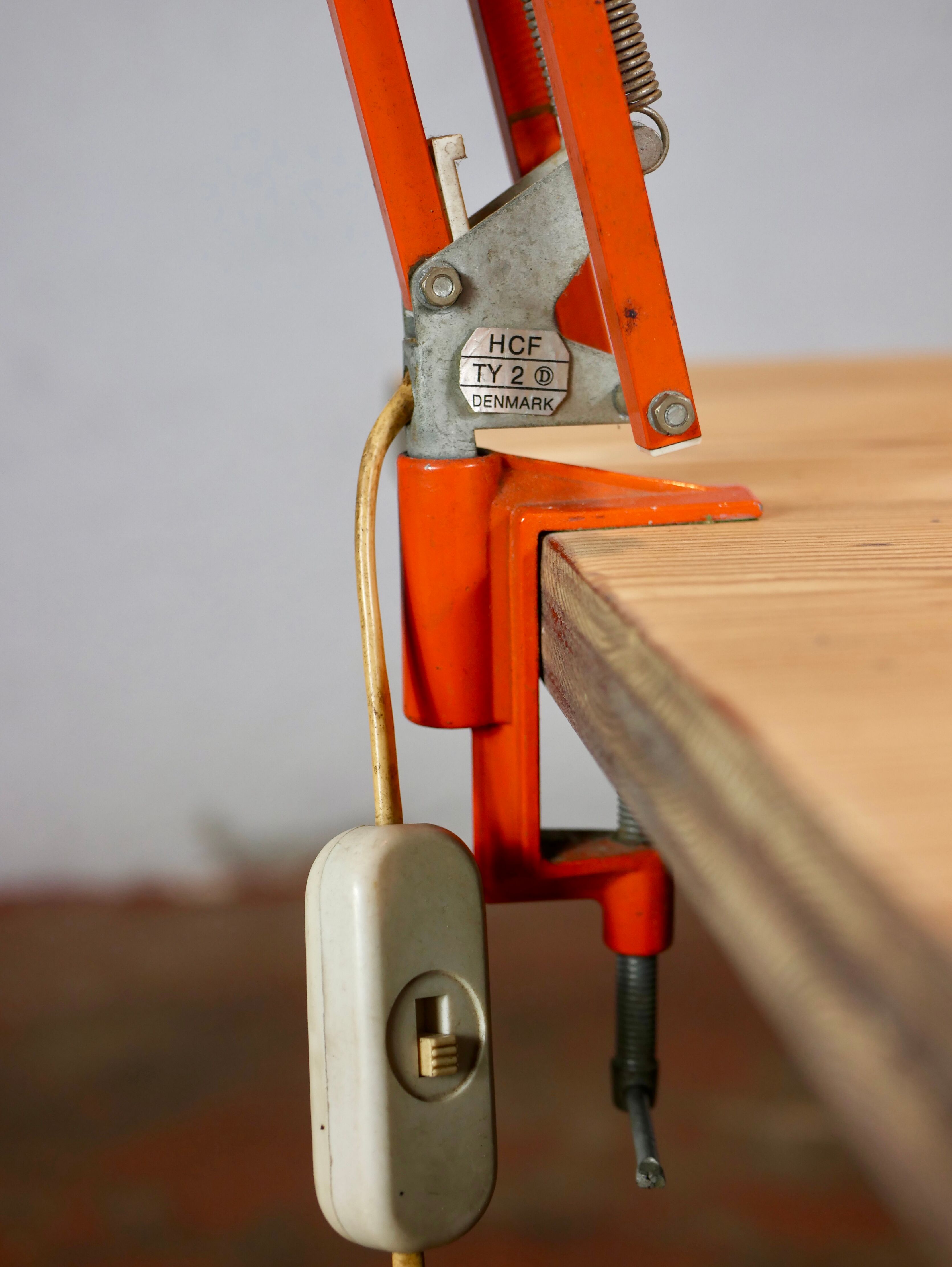 Danish orange desk lamp