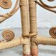 Vintage Four-part Rattan Peacock Screen, Room Divider, 1950s