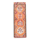1970s Turkish Oushak Handmade Wool Cotton Orange Runner Rug 95x254